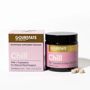 【GOURMATE　Chill(チル)　リラックスサポート＜タブレット＞】不安・緊張・落ち着きのなさを感じやすいペットのために開発されたサプリメントです！
