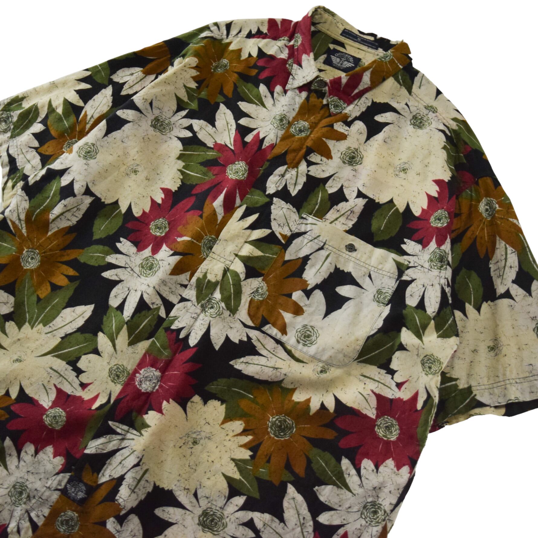 Vintage イタリア製 ローズ柄 シルク レーヨン シャツ ヴィンテージ