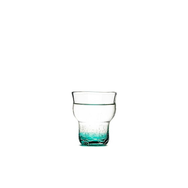 【ガラス工房ロブスト】冷酒ヒビグラス緑 [琉球ガラス]