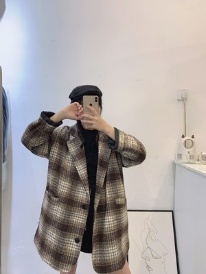 チェック柄ジャケットコート　AJ5Z5039-921