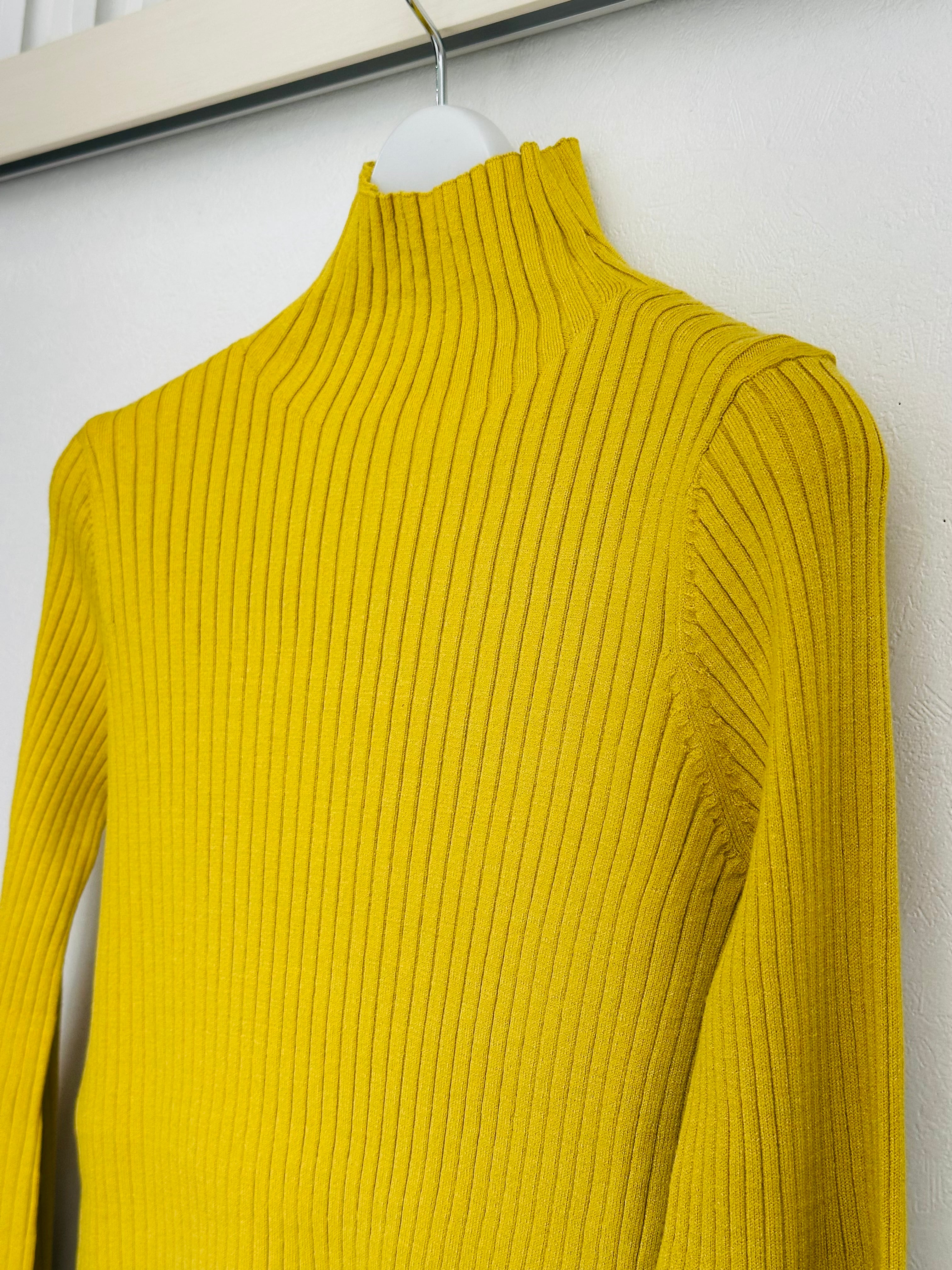 ポワン袖衿へらし続きハイネックリブニット 70628 maried'or マリー