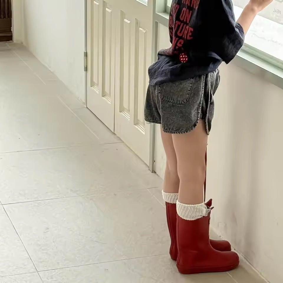 フロントタグデニムショートパンツ