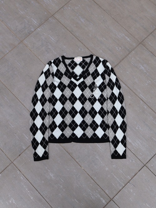 【comme des garcons】argyle cashmere knit