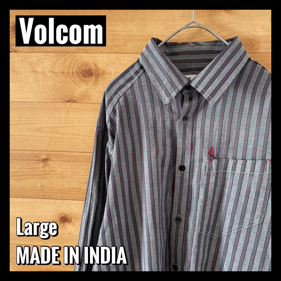 VOLCOM/ボルコム 無地 ワンポイント刺繍 ボタンダウンシャツ A0532205-