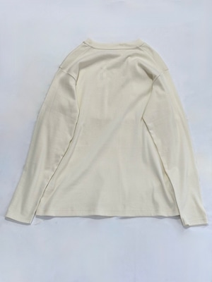 HARVESTY・オーガニックコットンフライス 長袖クルーネックT・エクリュ