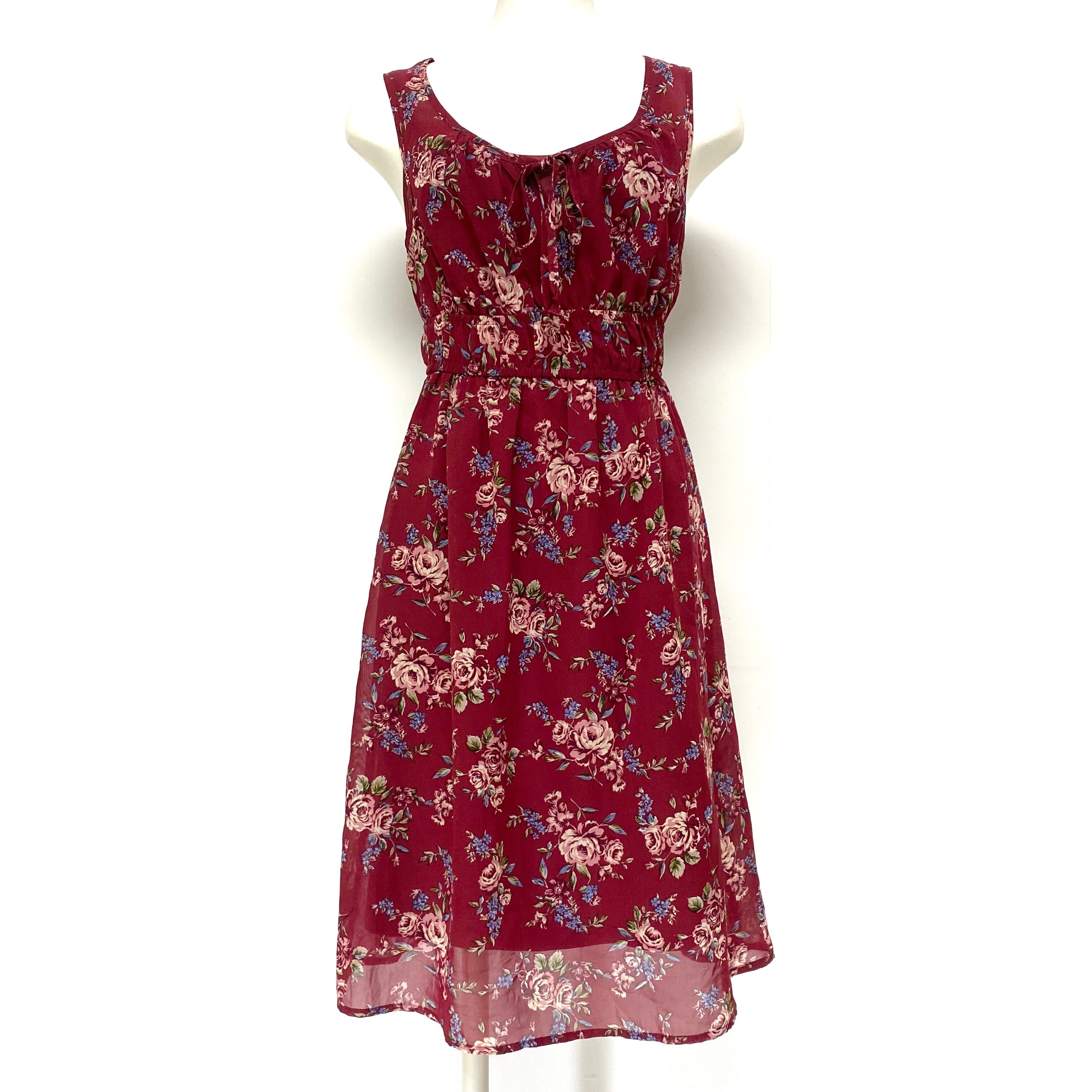 Maurices 膝丈 シースルー 花柄 総柄 ノースリーブ ワンピース インナー付き レディース Xs 古着 ワンピース Sa Ws21 Cave 古着屋 公式 古着通販サイト