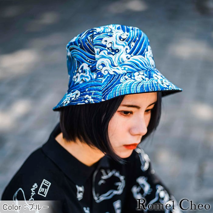 人気 韓国ファッション リバーシブル ロゴプリント バケットハット 男女兼用 通販