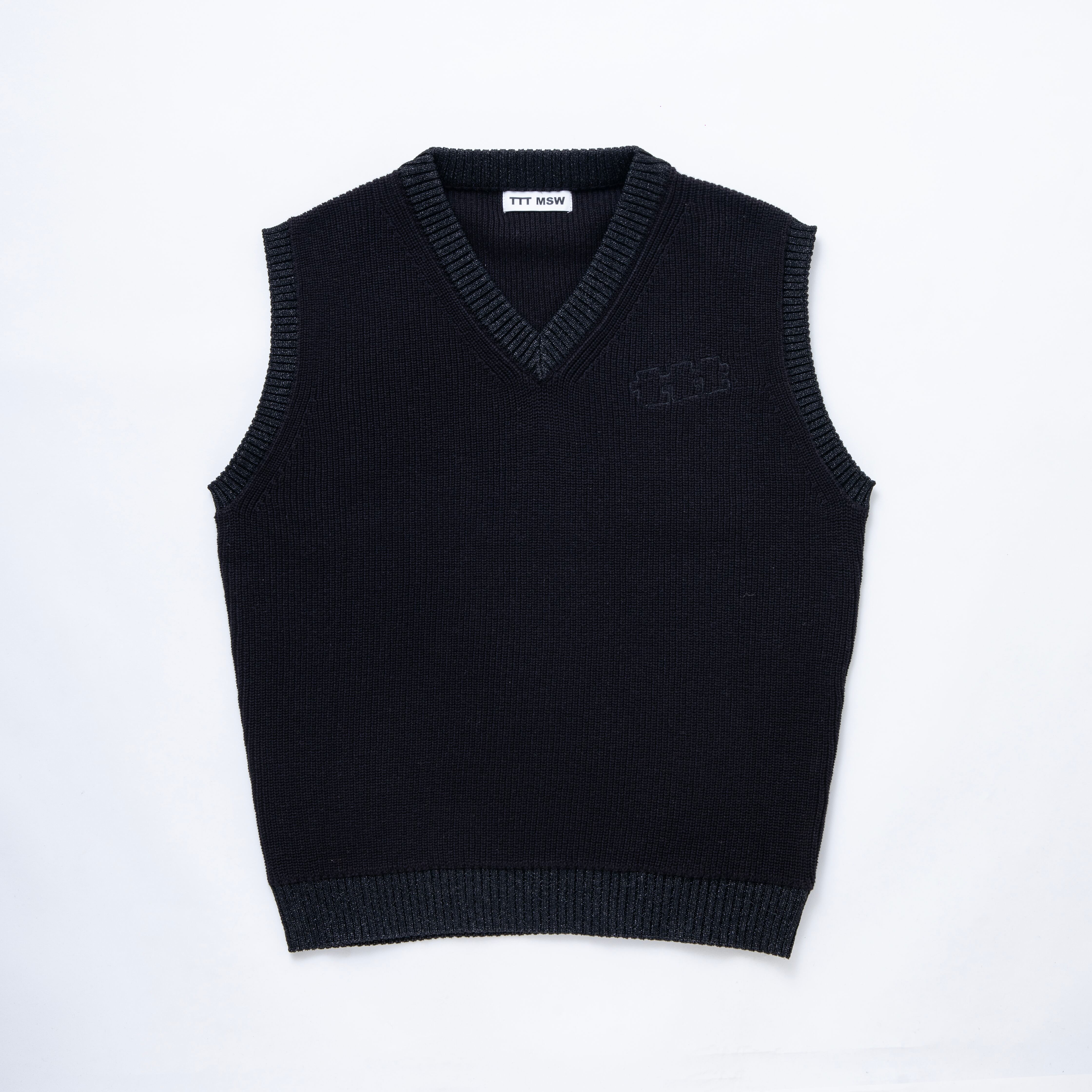 Lame knit vest (BLACK)