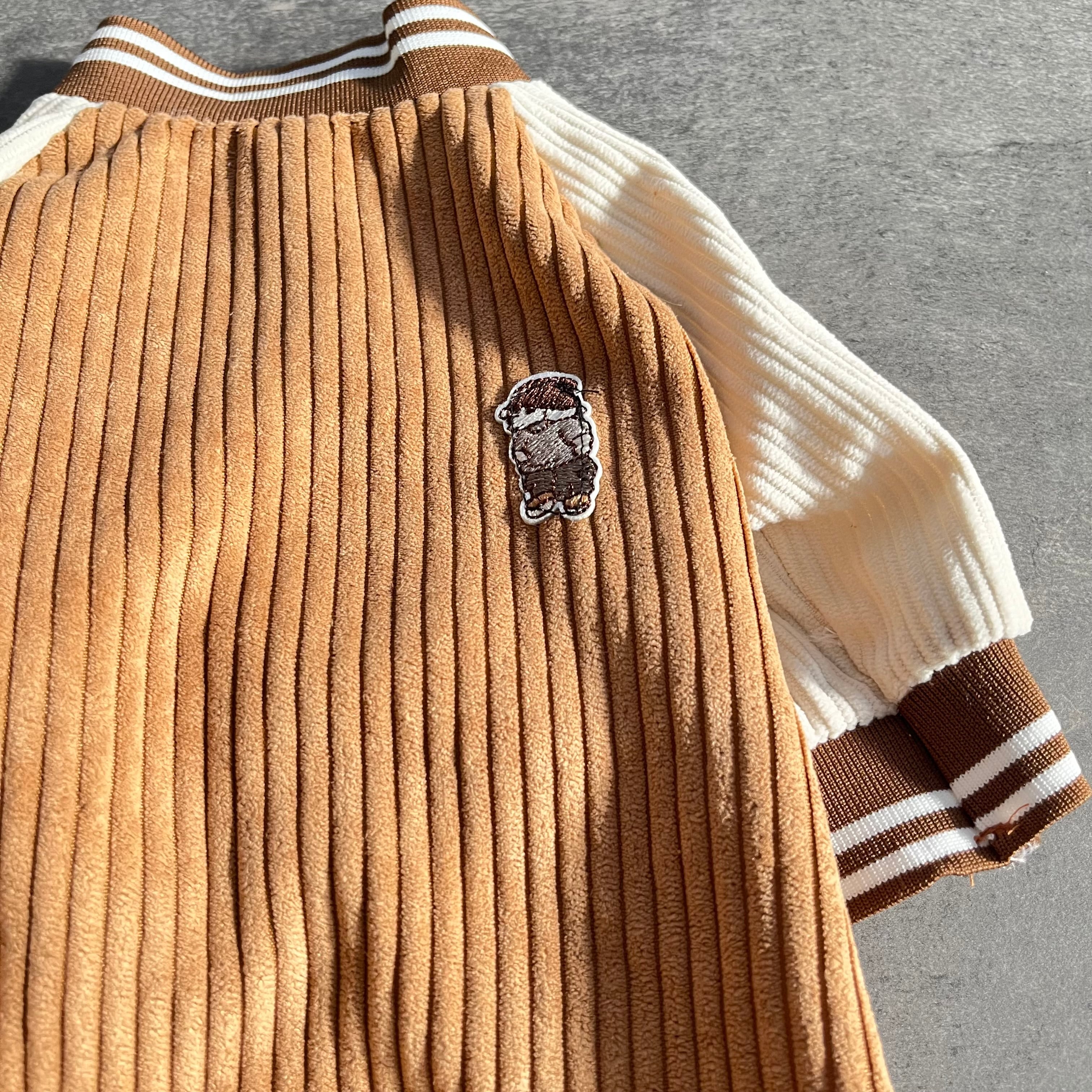 即納】 コーデュロイスタジャン ブラウン 犬服 犬の服 小型犬 猫 春 秋