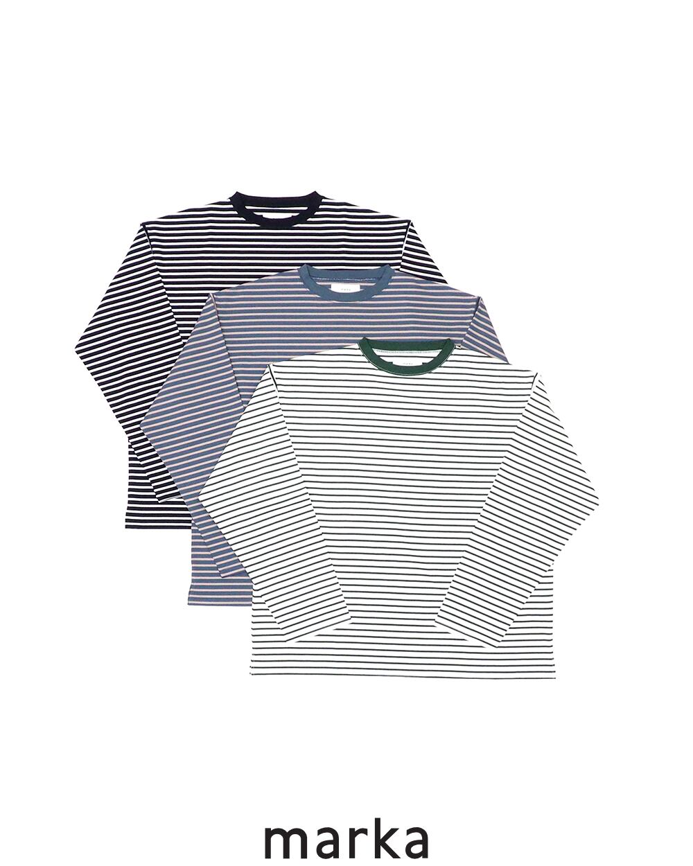 marka M23C-05CS02C 30/1 ORGANIC COTTON 32G KNIT BORDER TEE L/S