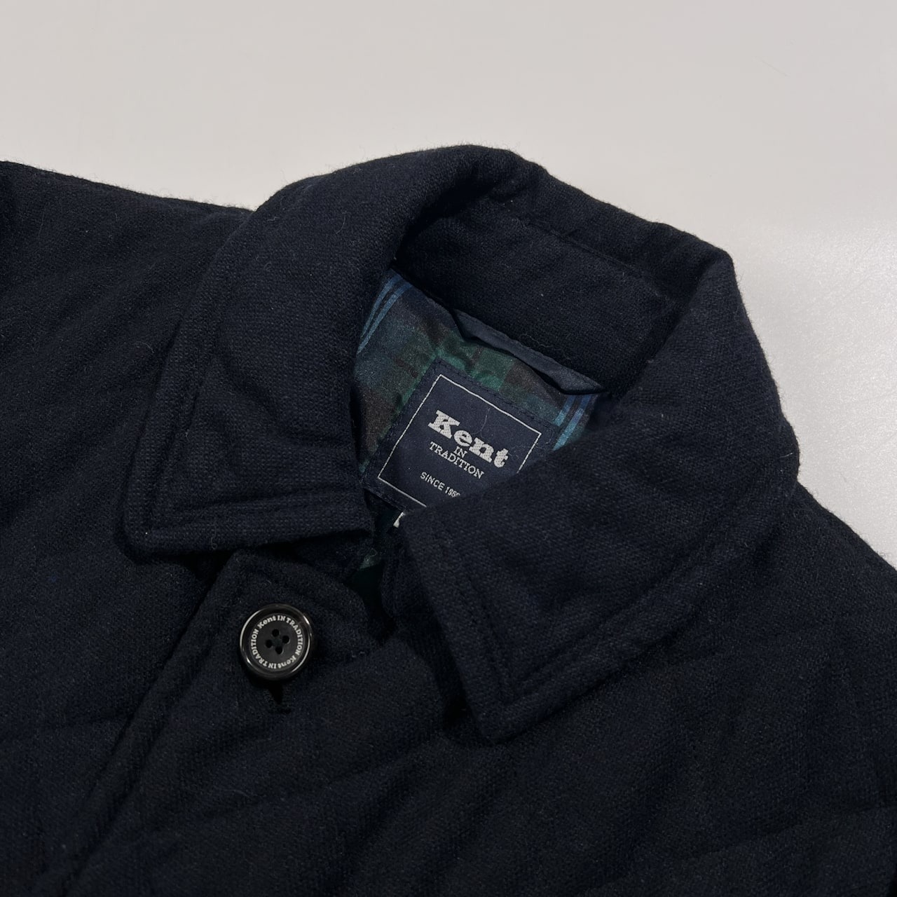Kent IN TRADITION ケント イン トラディション キルティング ウール ジャケット サイズ L /ネイビーブラック系/メンズ/アイビー/トラッド