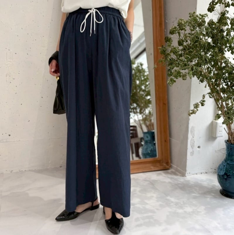 カフネ　Cafune Liren リレン別注 size 34 cafune カフネ リネン混 ストレッチ ワイドイージーパンツ 625606