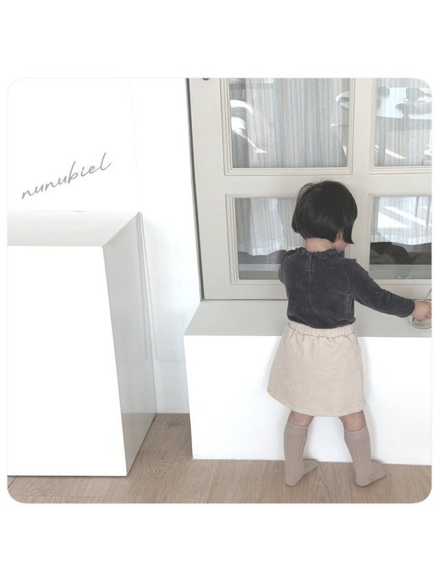 【 即納／kids 】2025  AW  冬新作　 nunubiel  ヌヌビエル heart skirt