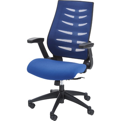 オフィスチェア ブルー メッシュチェア 肘付き 事務所 椅子 デスクチェア パソコンチェア 高さ調整 キャスター付き