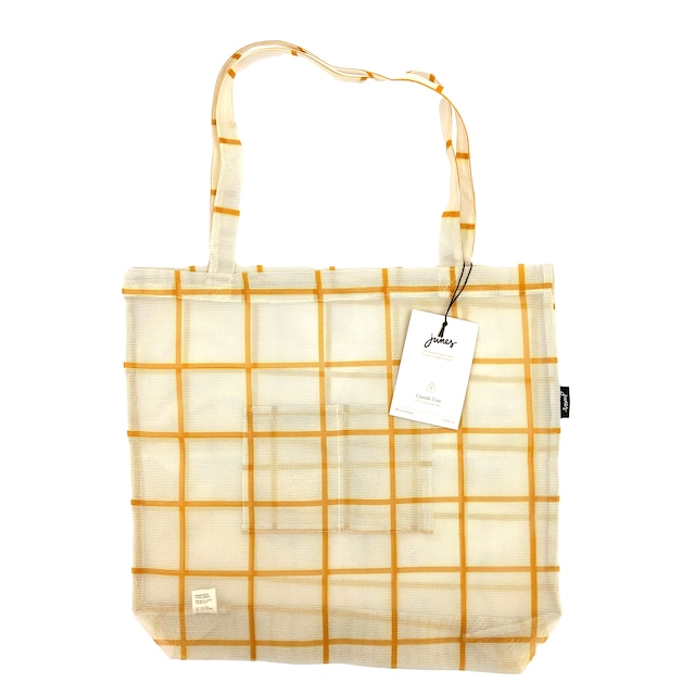 JUNES Bio-Knit　The Grande Tote：Gold Grid