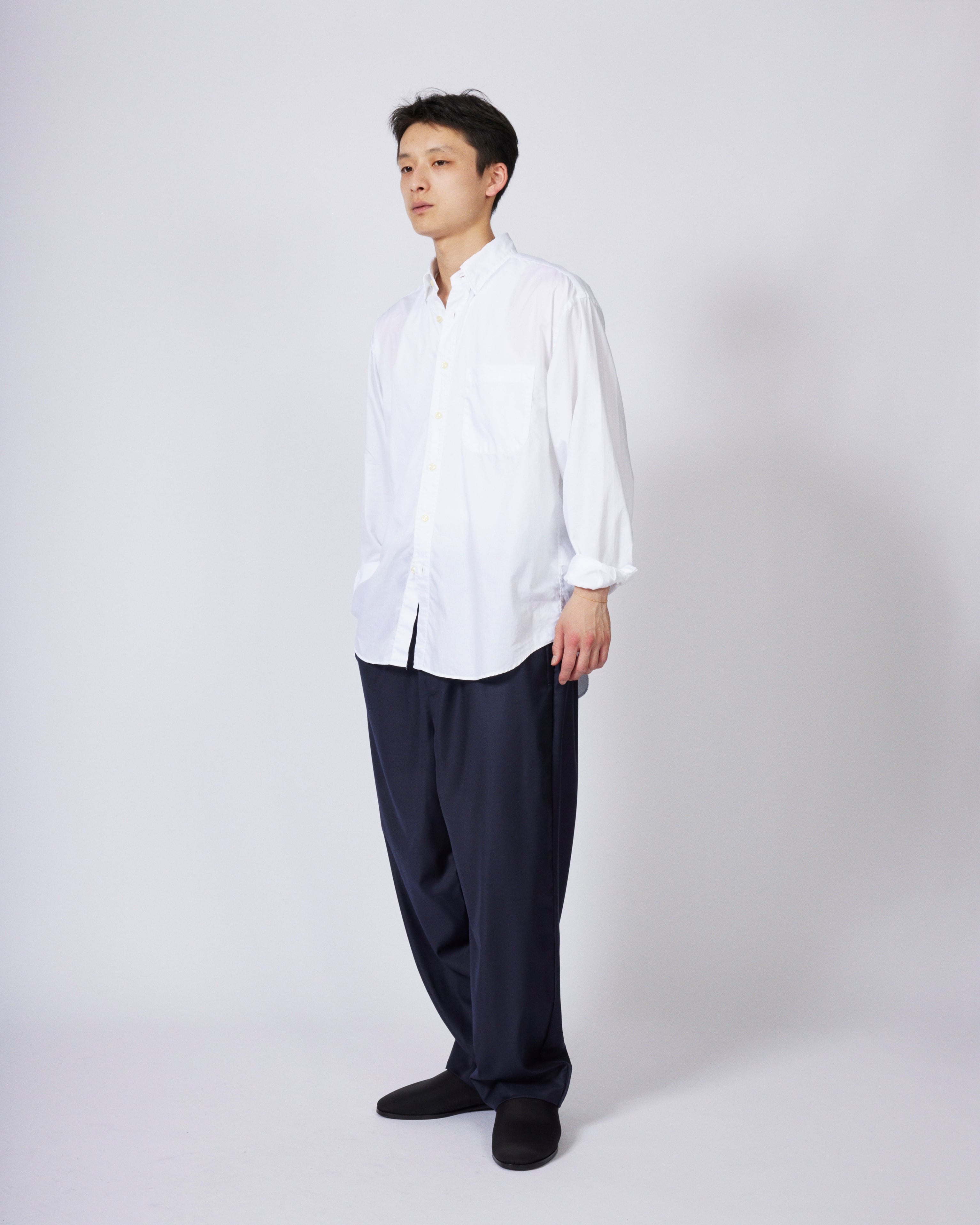 everyone easy slacks fabric by Loro Piana (NAVY) | everyone