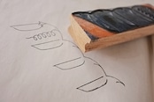 フランス 13c なぞなぞお豆とメランコリーな木製スタンプ ヴィンテージ