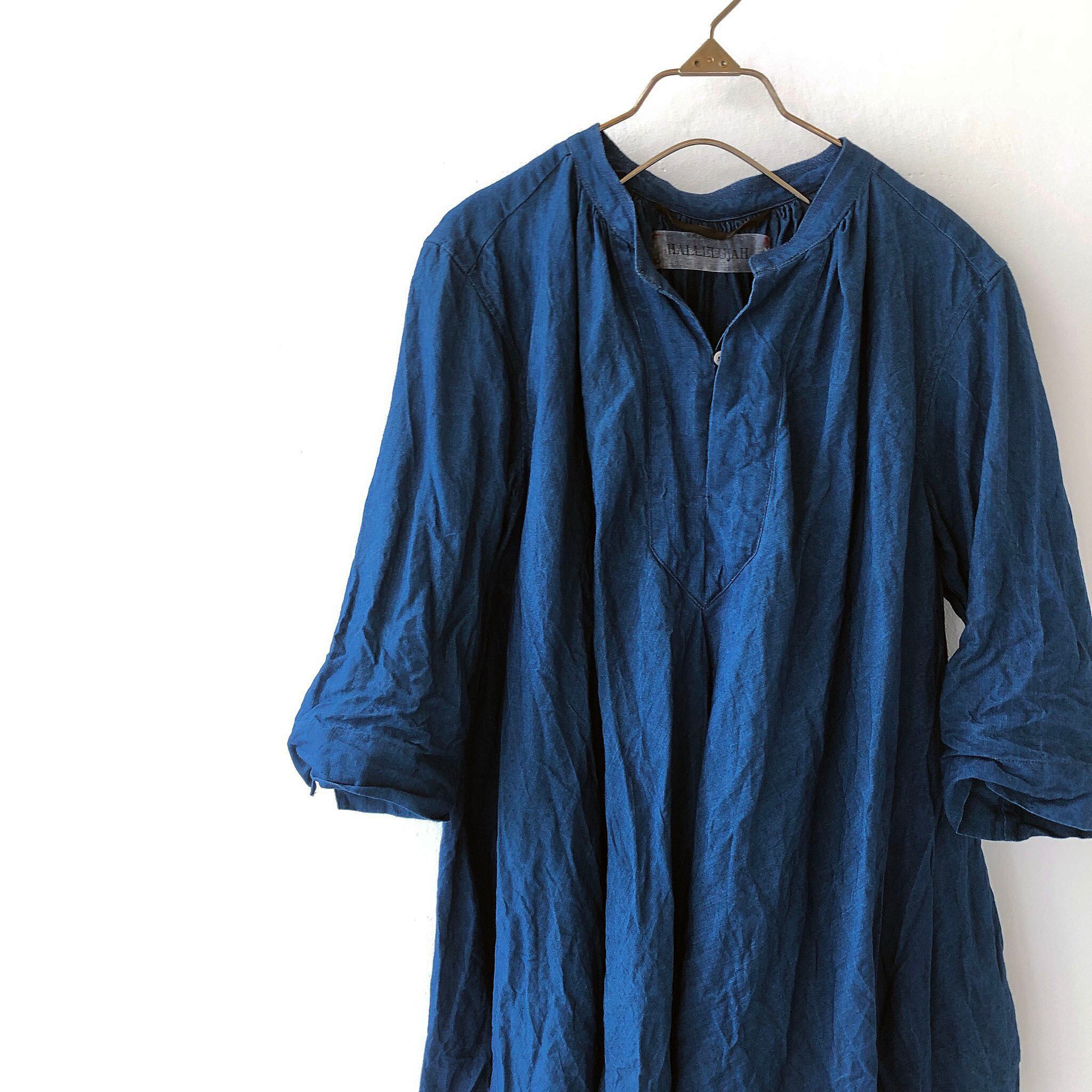 羊飼い少年のリネンシャツ col.Indigo | リネン服とオーロラ