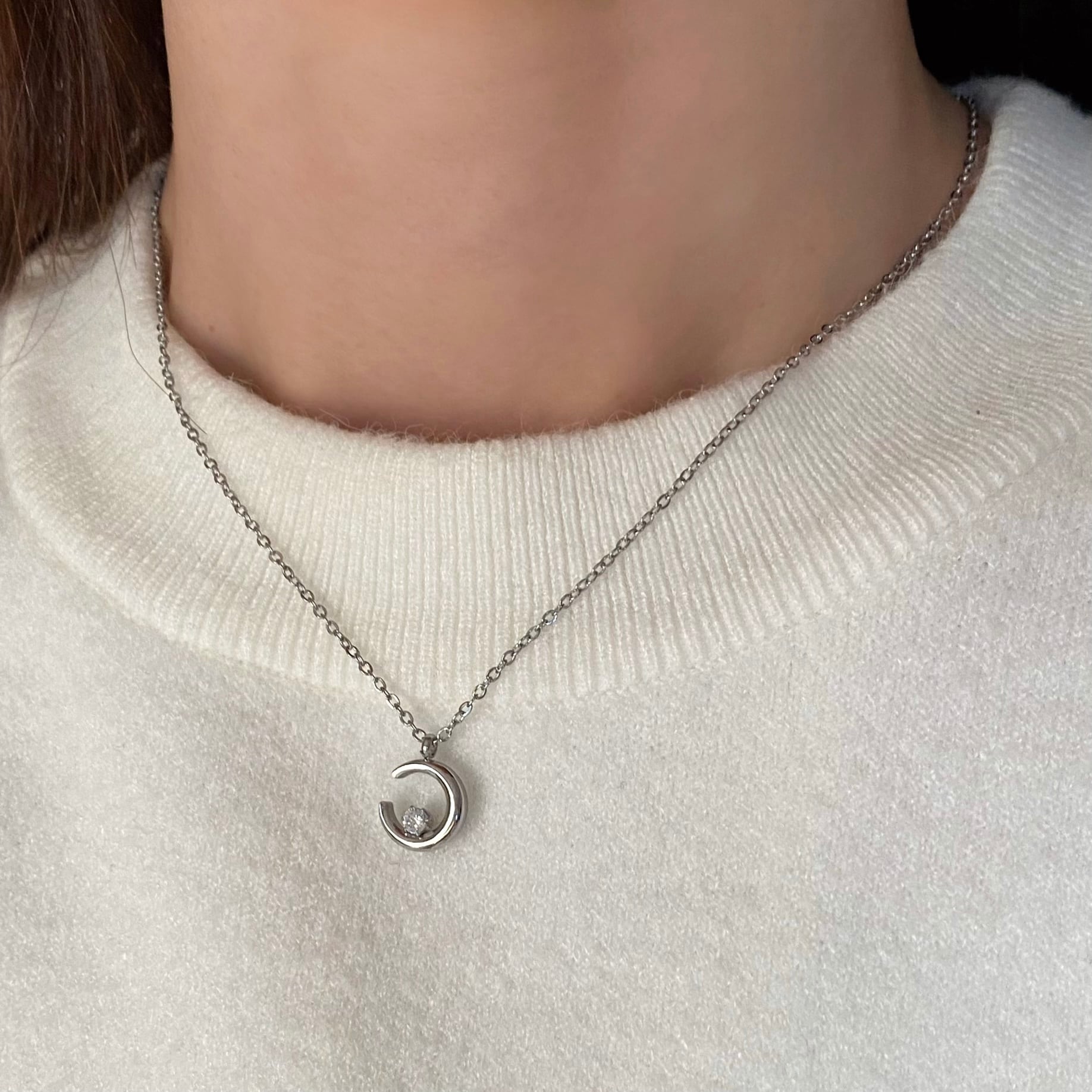 ムーン ジルコニア ネックレス MN183 | emu