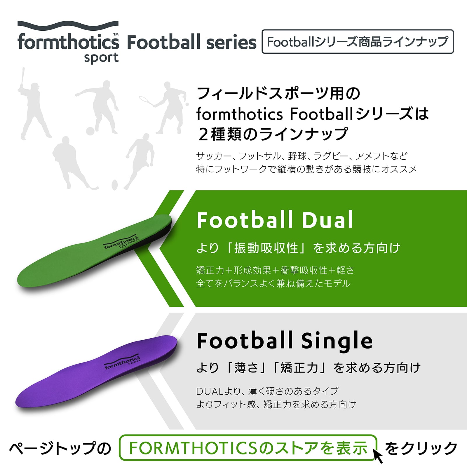 Formthotics サッカー 野球用 スポーツインソール 超軽量 Football