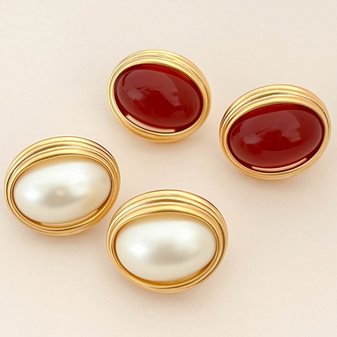 rideau grain retro french oval resin pierce