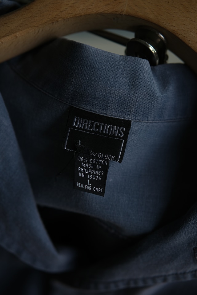 Utah/ "DIRECTIONS" open collar short sleeve cotton shirt