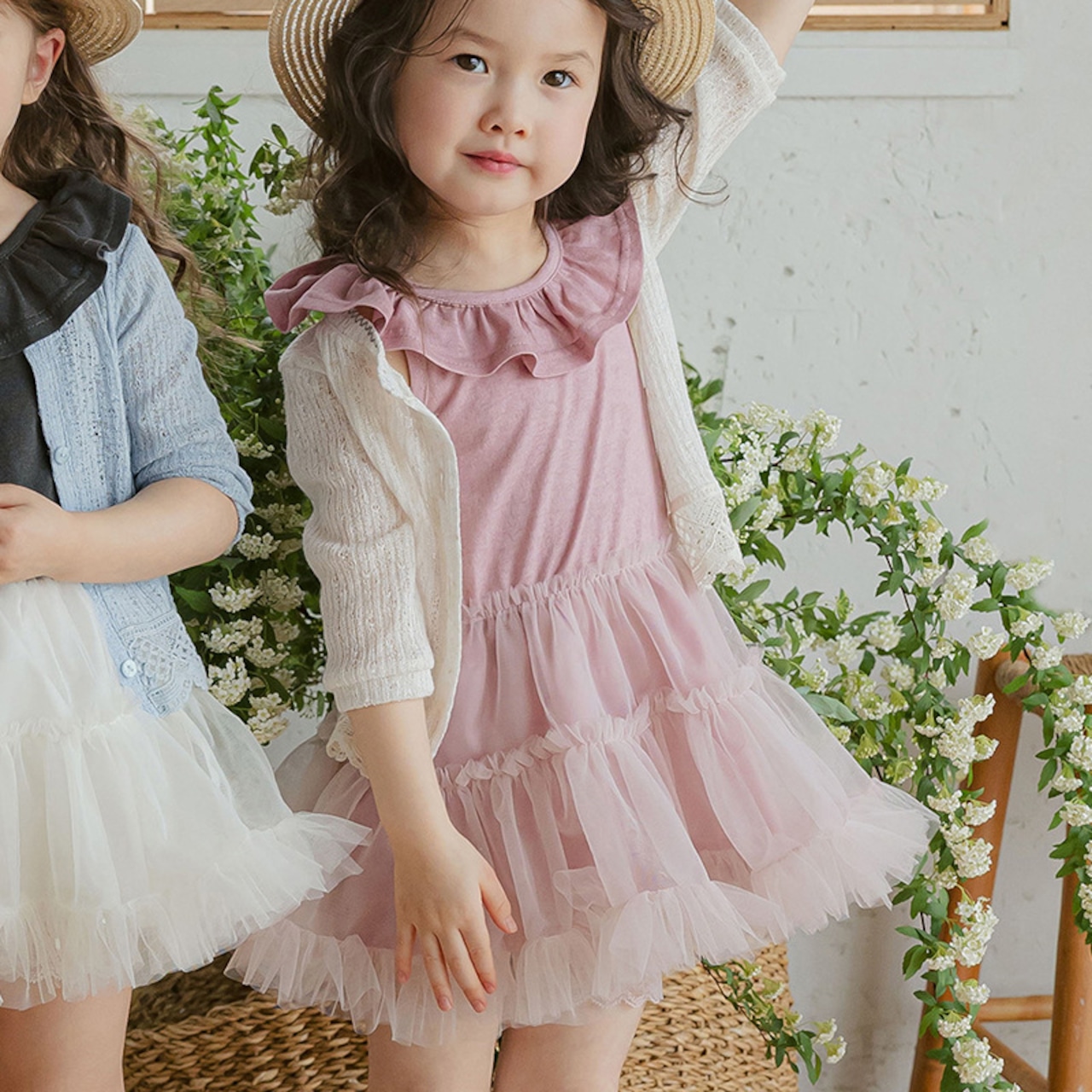 夏パッチワークメッシュワンピース