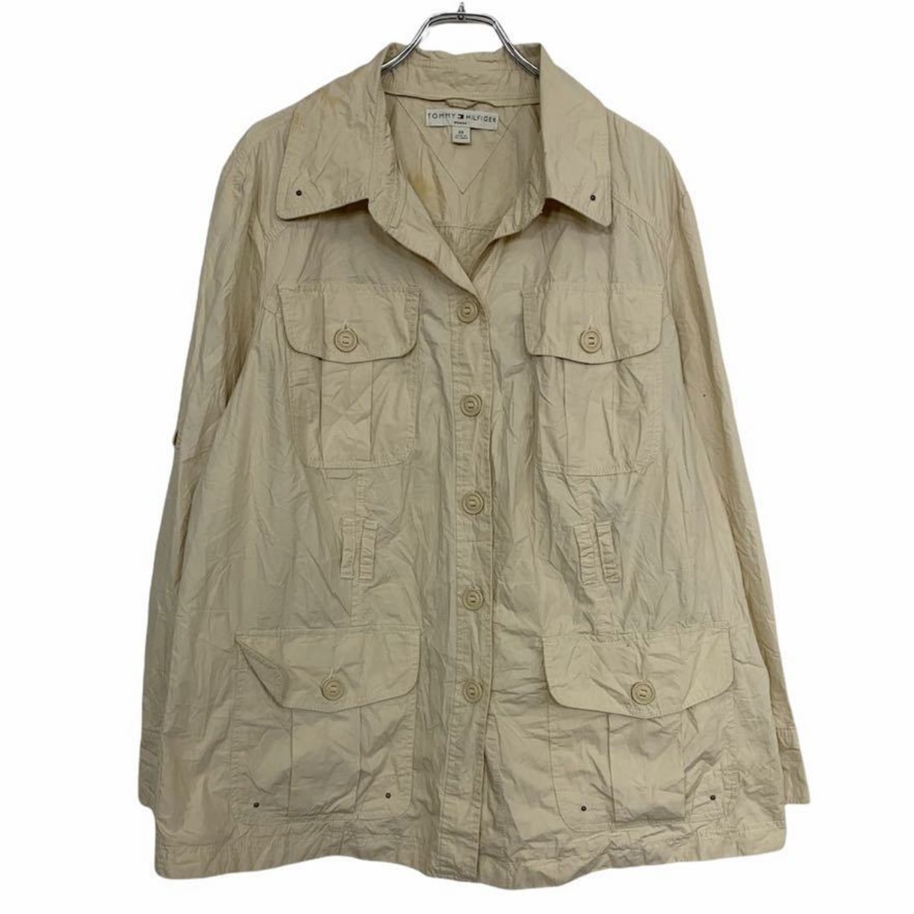 TOMMY HILFIGER サファリジャケット レディース 2X ベージュ トミー 