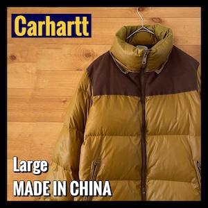 【Carhartt】ダウンジャケット ダック生地 ソファラッタコラボ 袖ロゴ カーハート L アメリカ古着