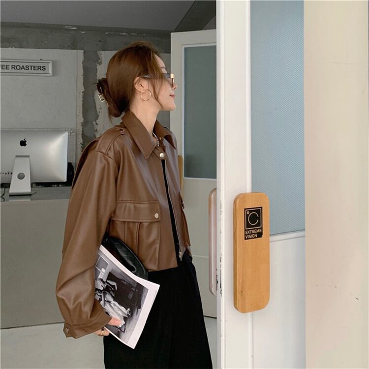 早い者勝ち コート ライダースジャケット PUレザー ジャケット 短い