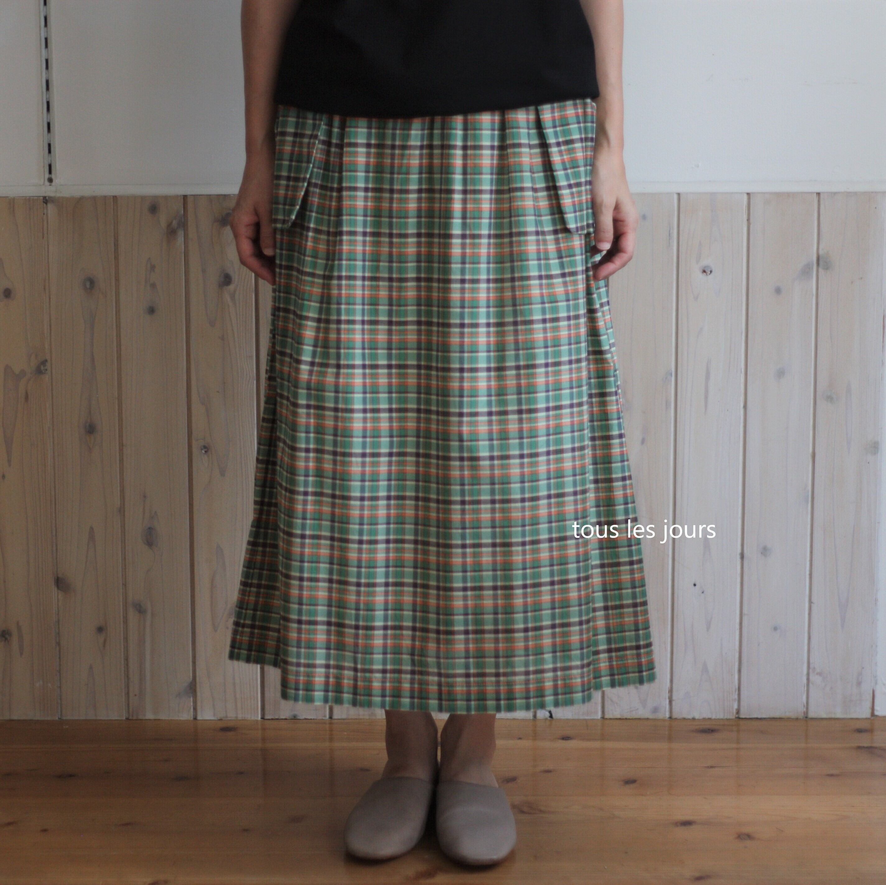 R&D.M.Co- オールドマンズテーラー MADRAS CHECK HANGING POCKET SKIRT 