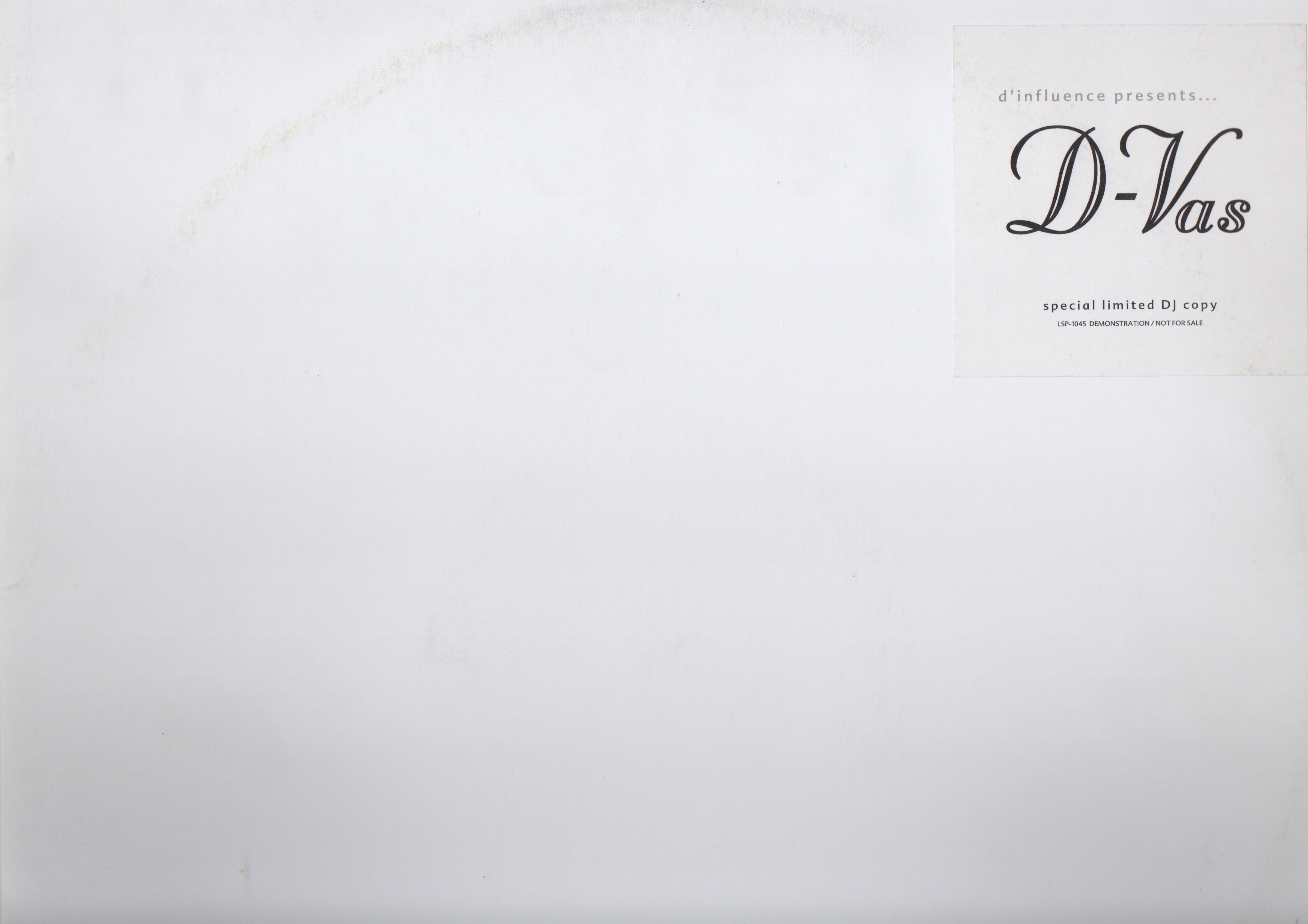 12inch×2】D'Influence Presents... D-Vas / Album Sampler | COMPACT DISCO ASIA