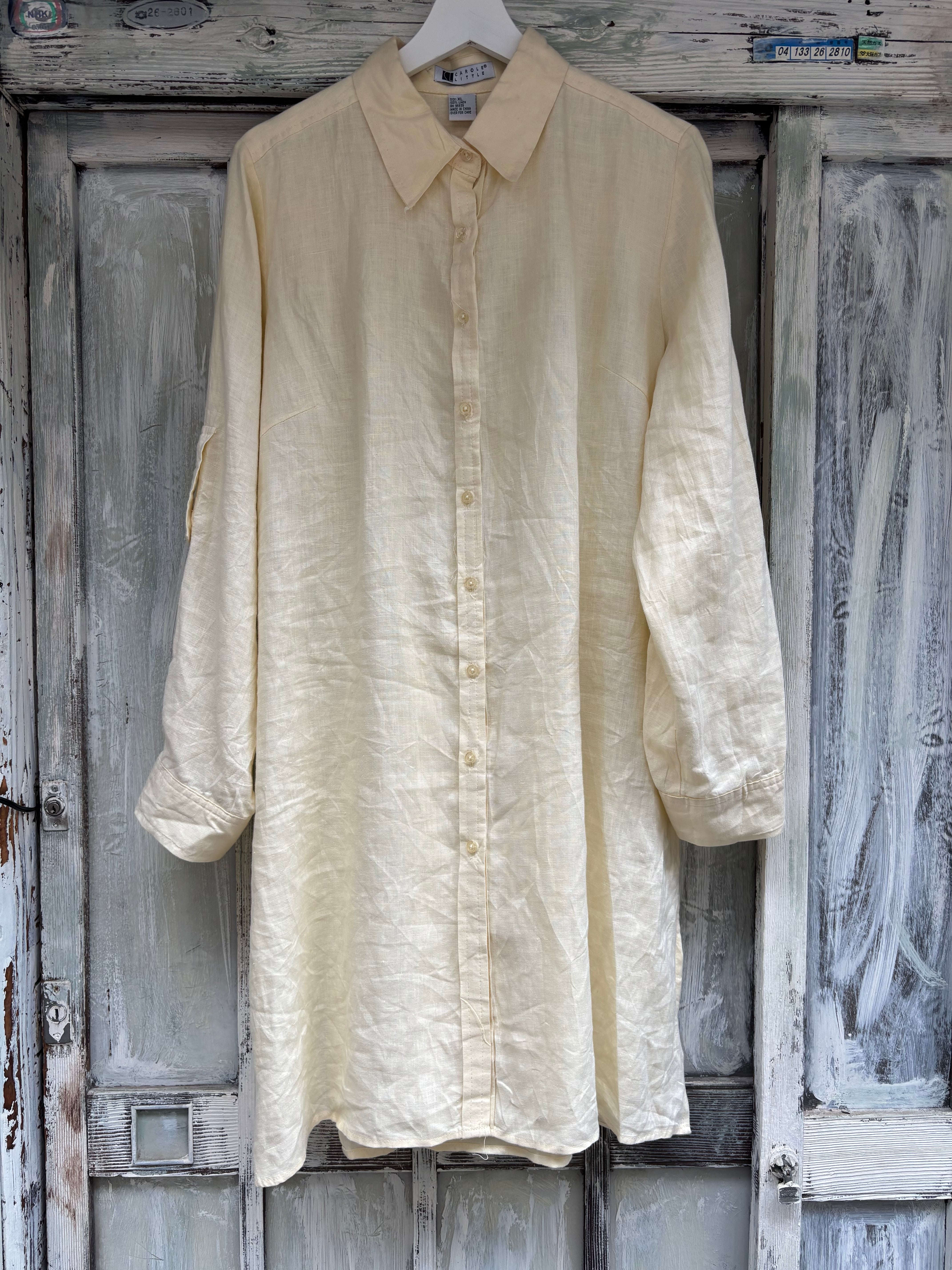 ALAYA アラヤ リネンオーバーサイズウエスタンシャツ ブラック フリーサイズ ALAYA】Linen Oversized Western Shirt_WHITE | PAY ID