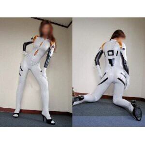 DK2293 新世紀エヴァンゲリオン風・レオタード 　タイツ 　ホワイト　 コスチューム、コスプレ K2293 新世紀エヴァンゲリオン風・レオタード タイツ ホワイト 風