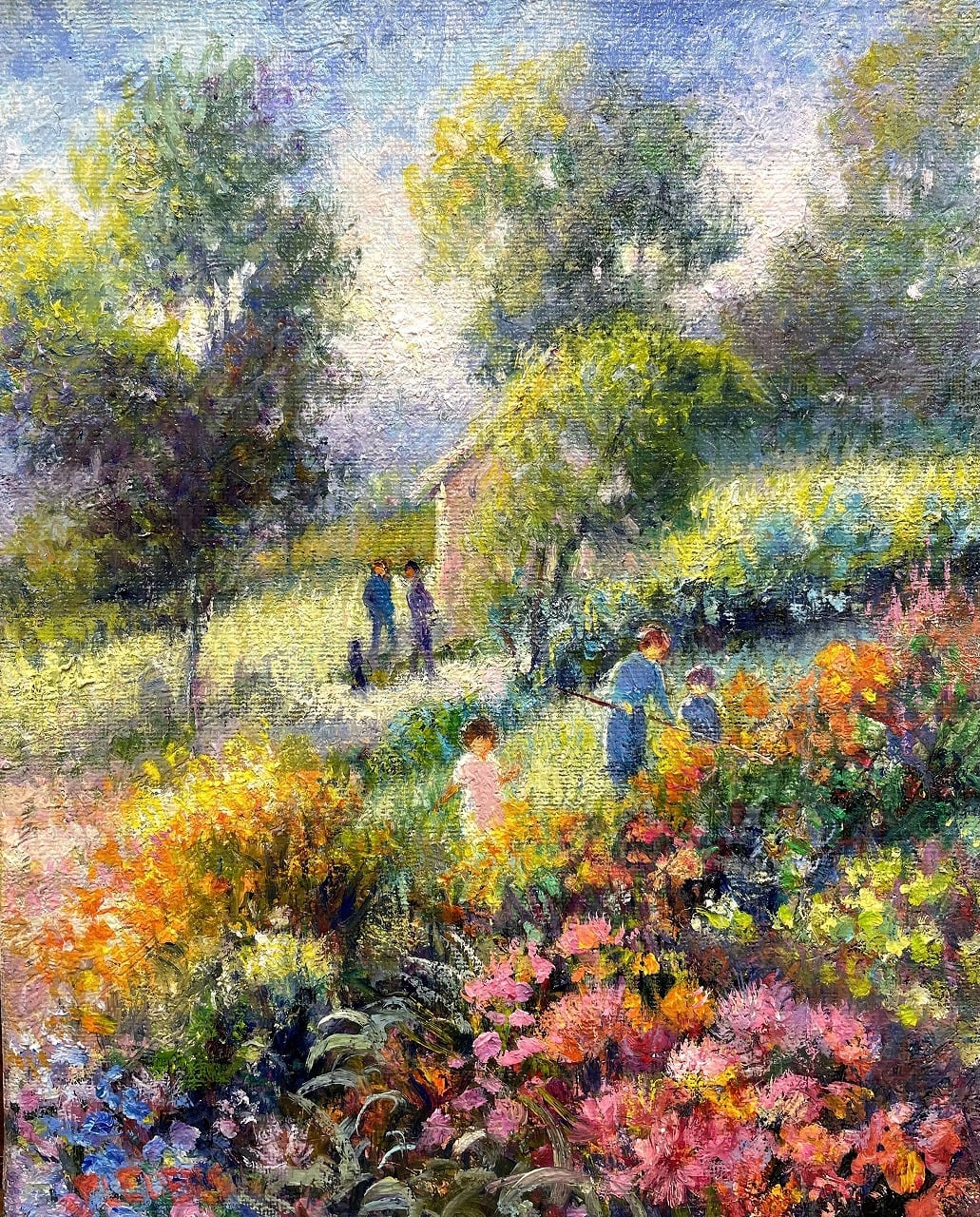 夏の庭園にてお母さんのお手伝い | Hillside Garden in Summer. Helping mother