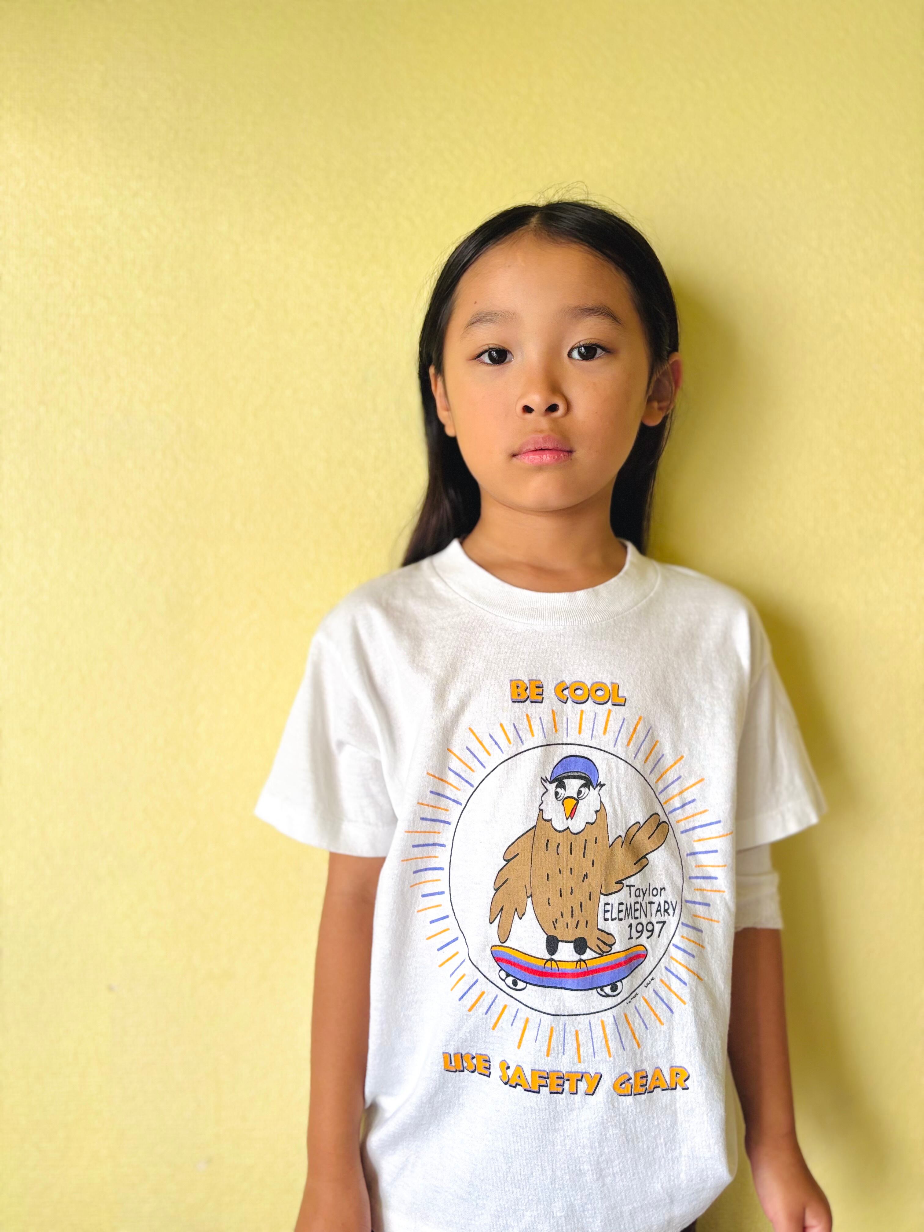 【KIDS vintage】 90's vintage Taylor elementary T-sh. size:6-8y
