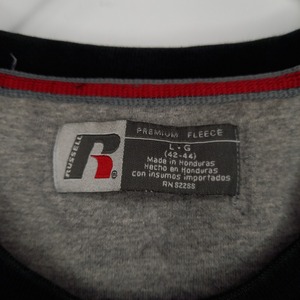 00s　ラッセル　スウェット　トレーナー　プレミア　無地　刺繍ロゴ　ブラック　L