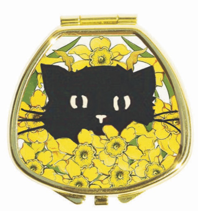 【限定】Andrea Garland (アンドレアガーランド) アロマリップ＆ネイルバーム ピルボックス 【BLACK CAT IN DAFFODILS】