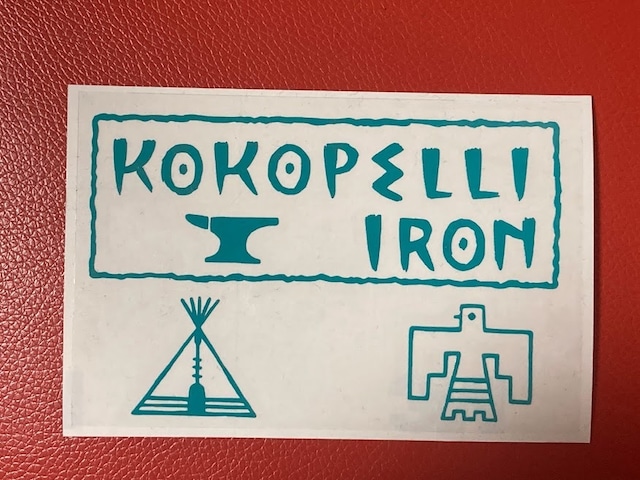Kokopelli Iron ロゴステッカー ターコイズ サイズS　送料無料