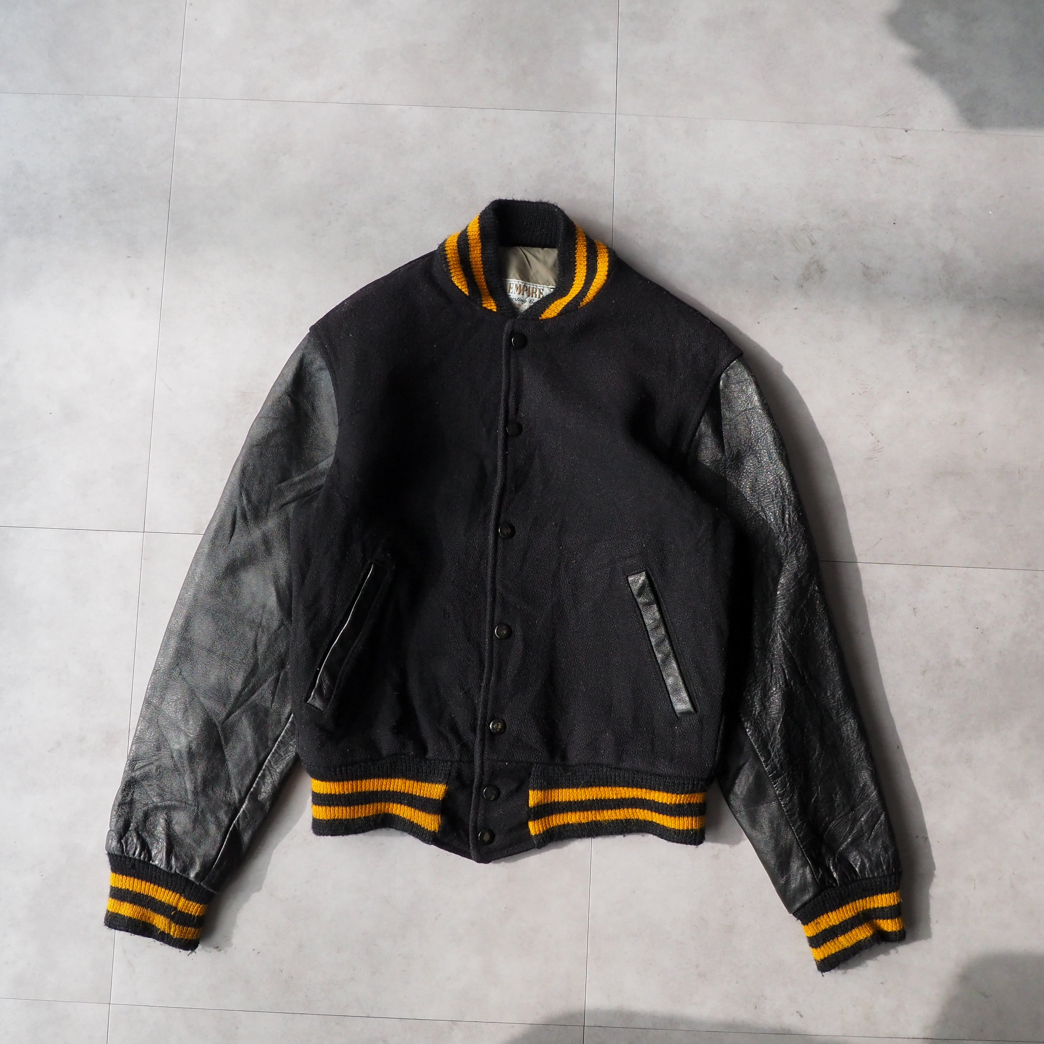 60s “EMPIRE” black × yellow plane stadium jamper 60年代