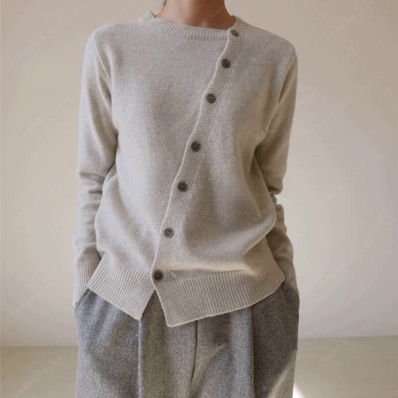 cross button sweater cardigan W00132