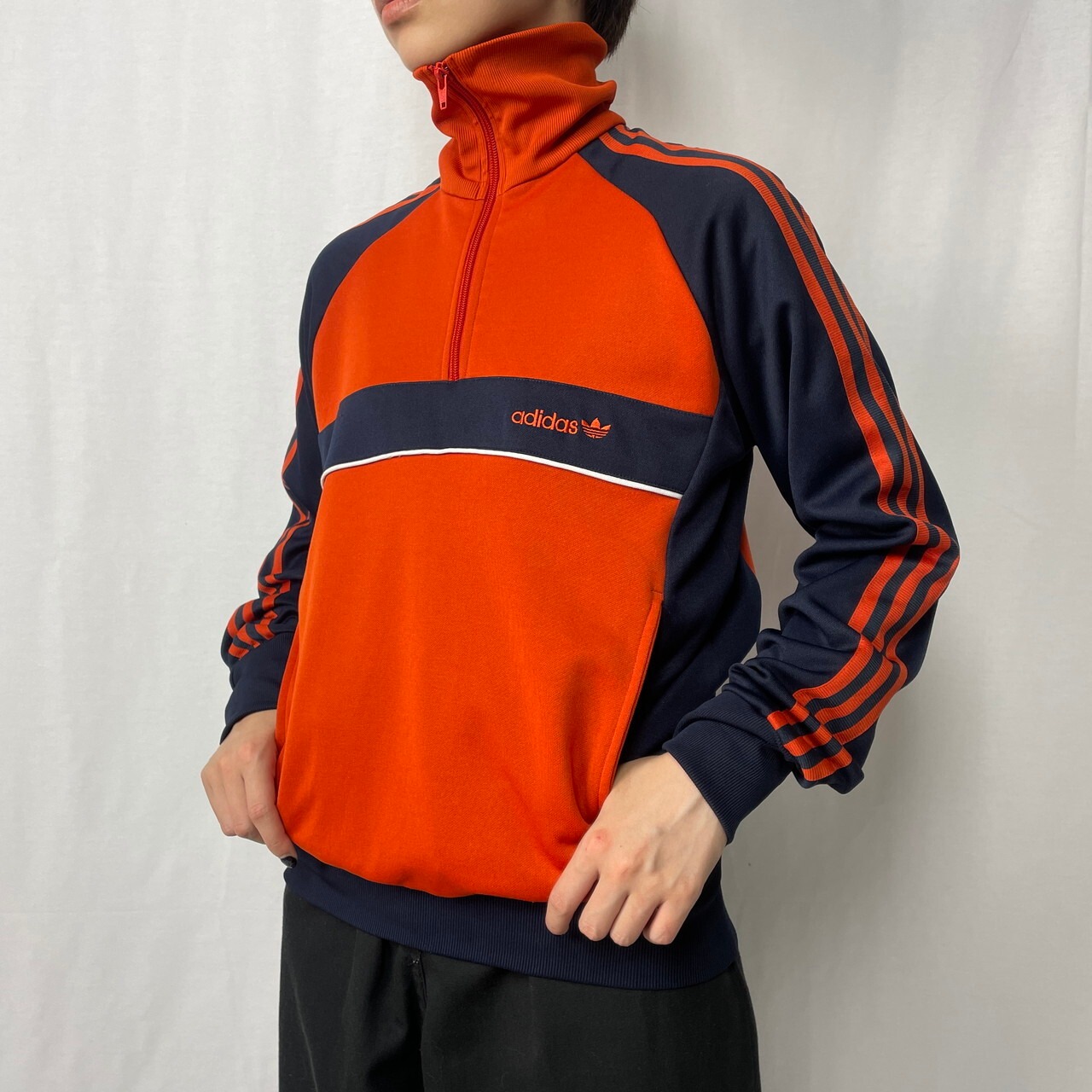 00年代 adidas アディダス トレフォイルロゴ ハーフジップ アノラック  