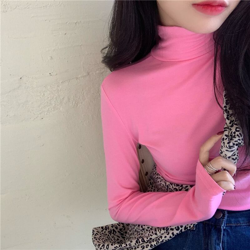 オータムマルチカラーTシャツ シャツ スリムソリッド プルオーバー 薄手 ロング 秋物 ソリッドカラー モンロー48428536608