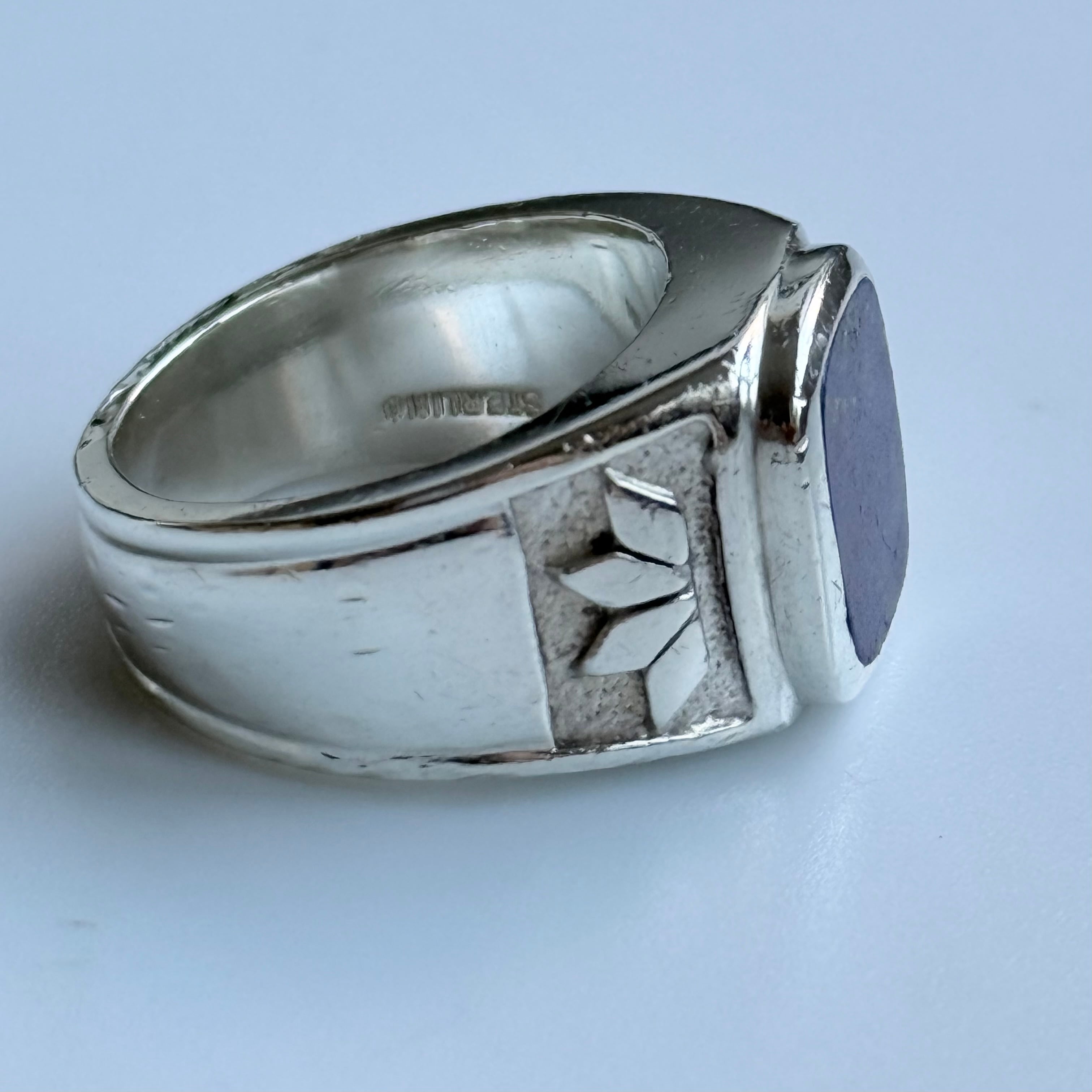 VINTAGE ヴィンテージ ラピスラズリ インレイ ライン シグネット リング vintage tiffany ヴィンテージティファニー signet ring lapis lazuli