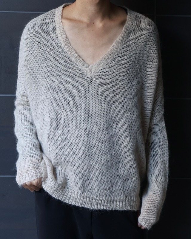 Sheer V-neck knit