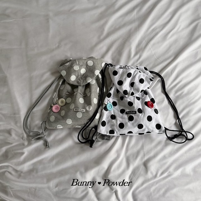 【取寄】bunny powder｜dot hood bag｜ドットフードバッグ｜FREE｜kids&jr｜26 autumn
