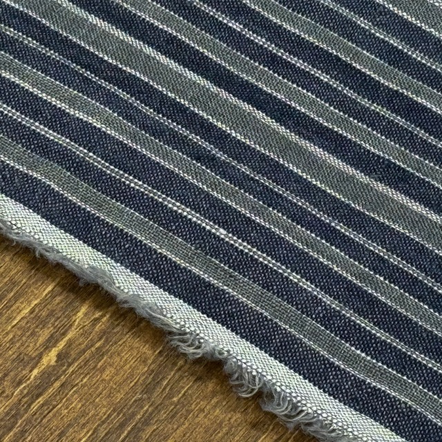 【生地販売】マルチストライプ　グレー（A-453）