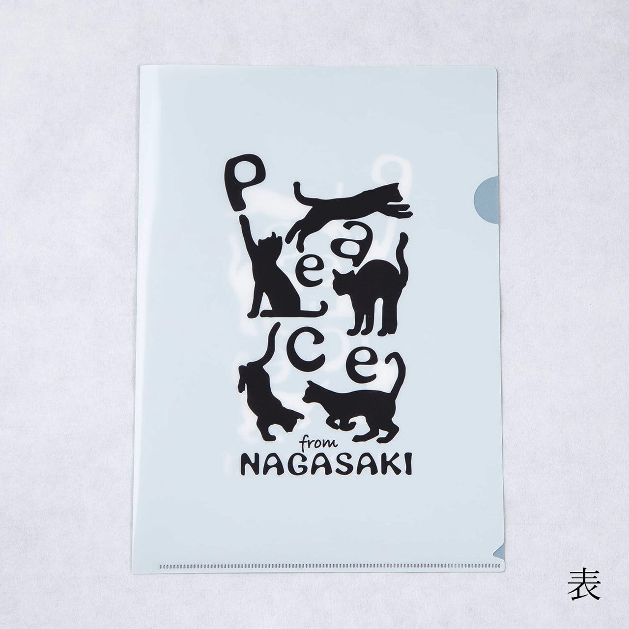 Peaceな　ねこクリアホルダー(白黒)　［Peace from NAGASAKI］