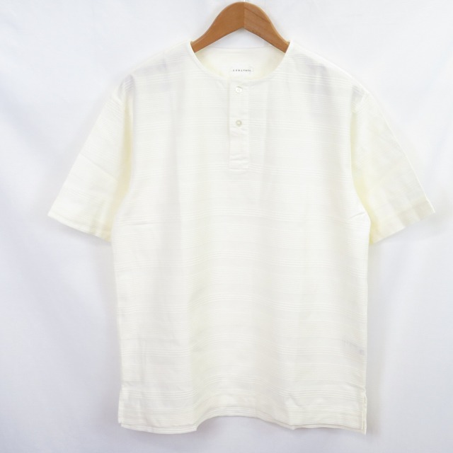 新品 CURLY AZTEC S/S 2B TEE ヘンリーネック Tシャツ オフホワイト size2/カーリー 21SS 0702