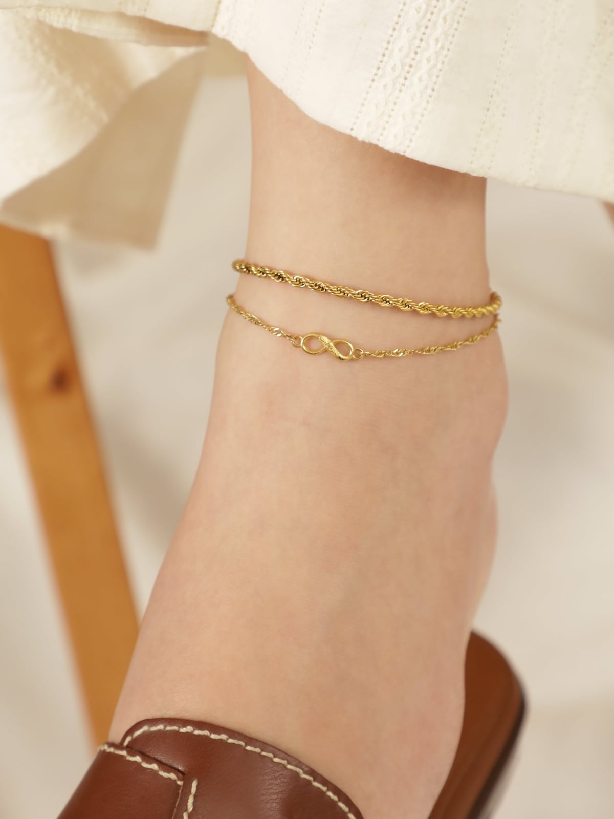 screw 】 316L hawaiian infinity anklet #a17 | rani